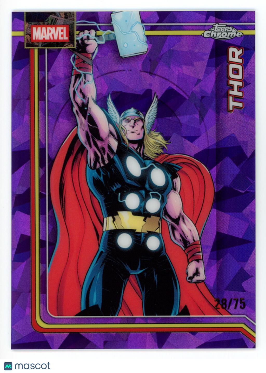 THOR 2026 Topps Chrome Marvel Comics Sapphire Purple Refractor /75 #177