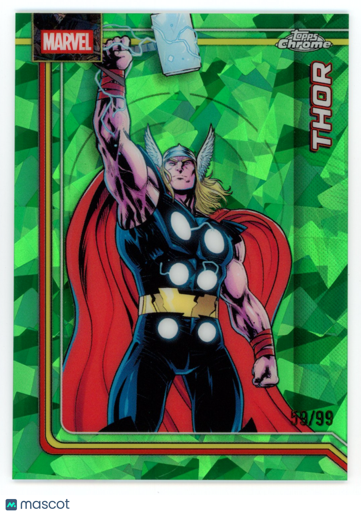 THOR 2026 Topps Chrome Marvel Comics Sapphire Green Refractor /99 #177