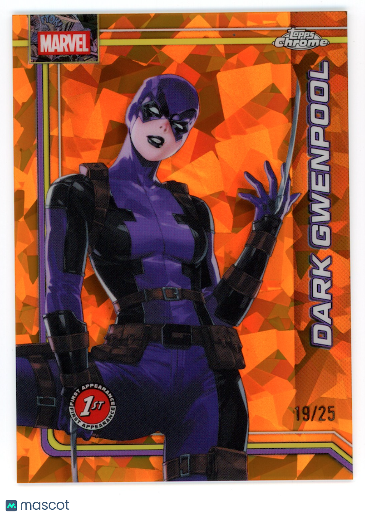 DARK GWENPOOL 2026 Topps Chrome Marvel Sapphire 1st Appearance Orange /25 #027