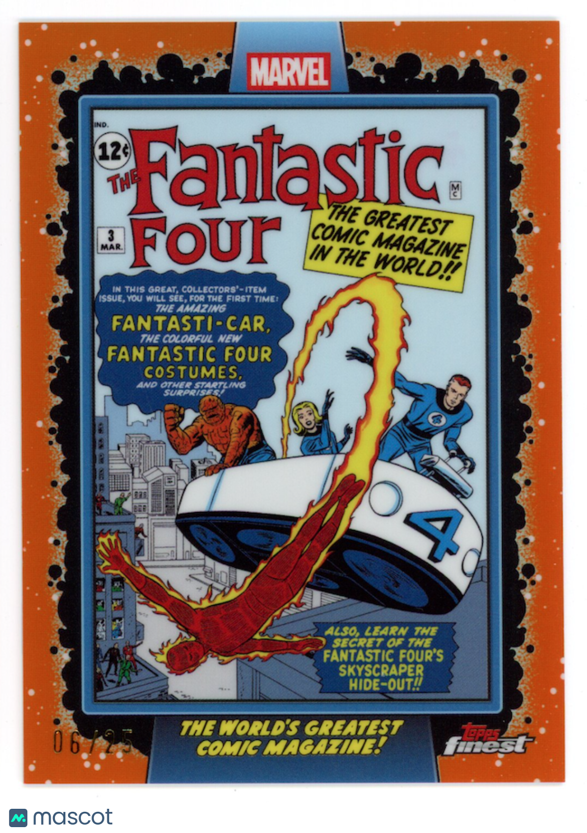 2026 Topps Finest Fantastic Four World's Greatest Comic Orange /25 #WG-01