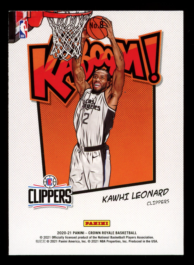 KAWHI LEONARD 2020-21 Panini Crown Royale Kaboom Case Hit SSP #8 Spurs