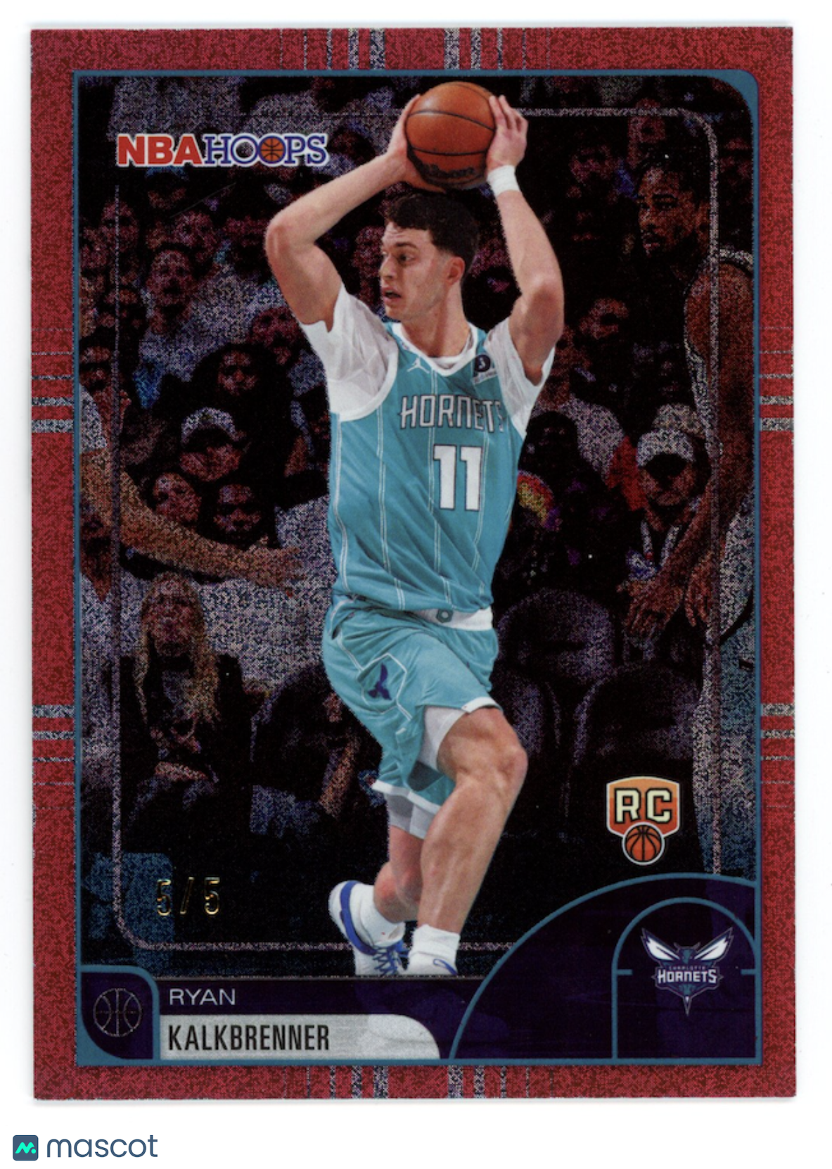 RYAN KALKBRENNER 2025-26 Topps NBA Hoops Rookie Pixel Burst Red /5 #207 Hornets