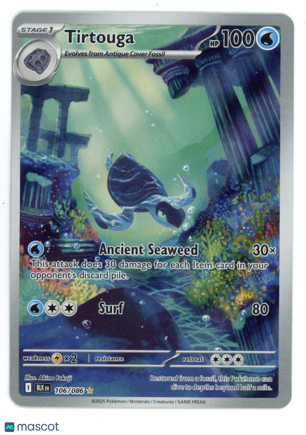 TIRTOUGA 2025 Pokemon Scarlet Violet Black Bolt Illustration Rare #106/086