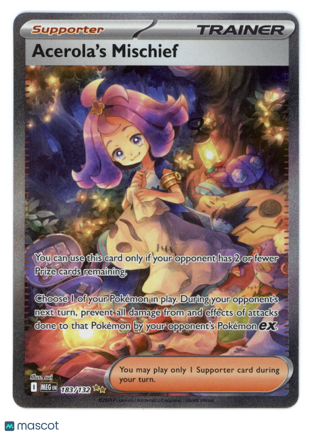 ACEROLA'S MISCHIEF Pokemon Mega Evolution Special Illustration Rare #183/132