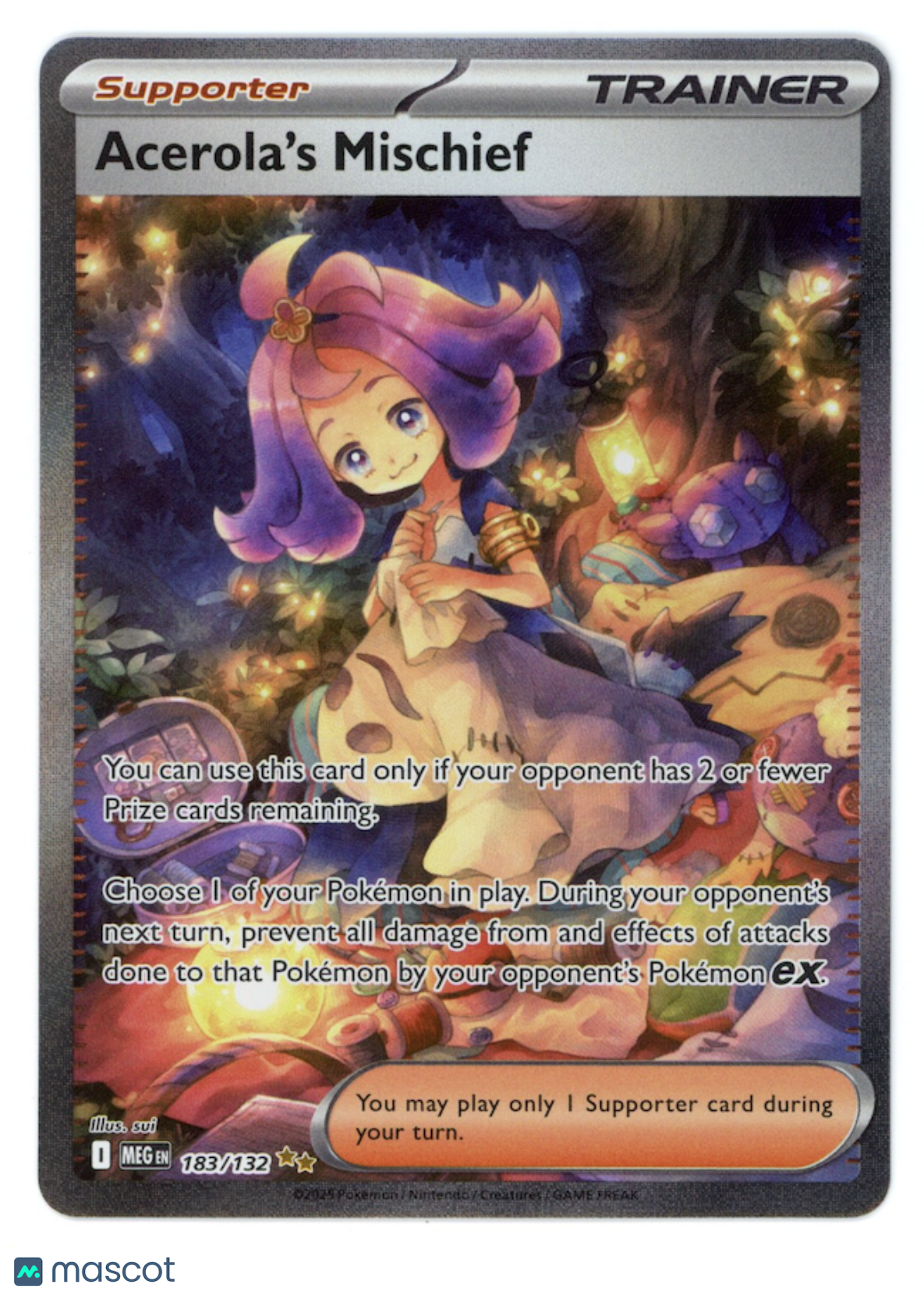 ACEROLA'S MISCHIEF Pokemon Mega Evolution Special Illustration Rare #183/132