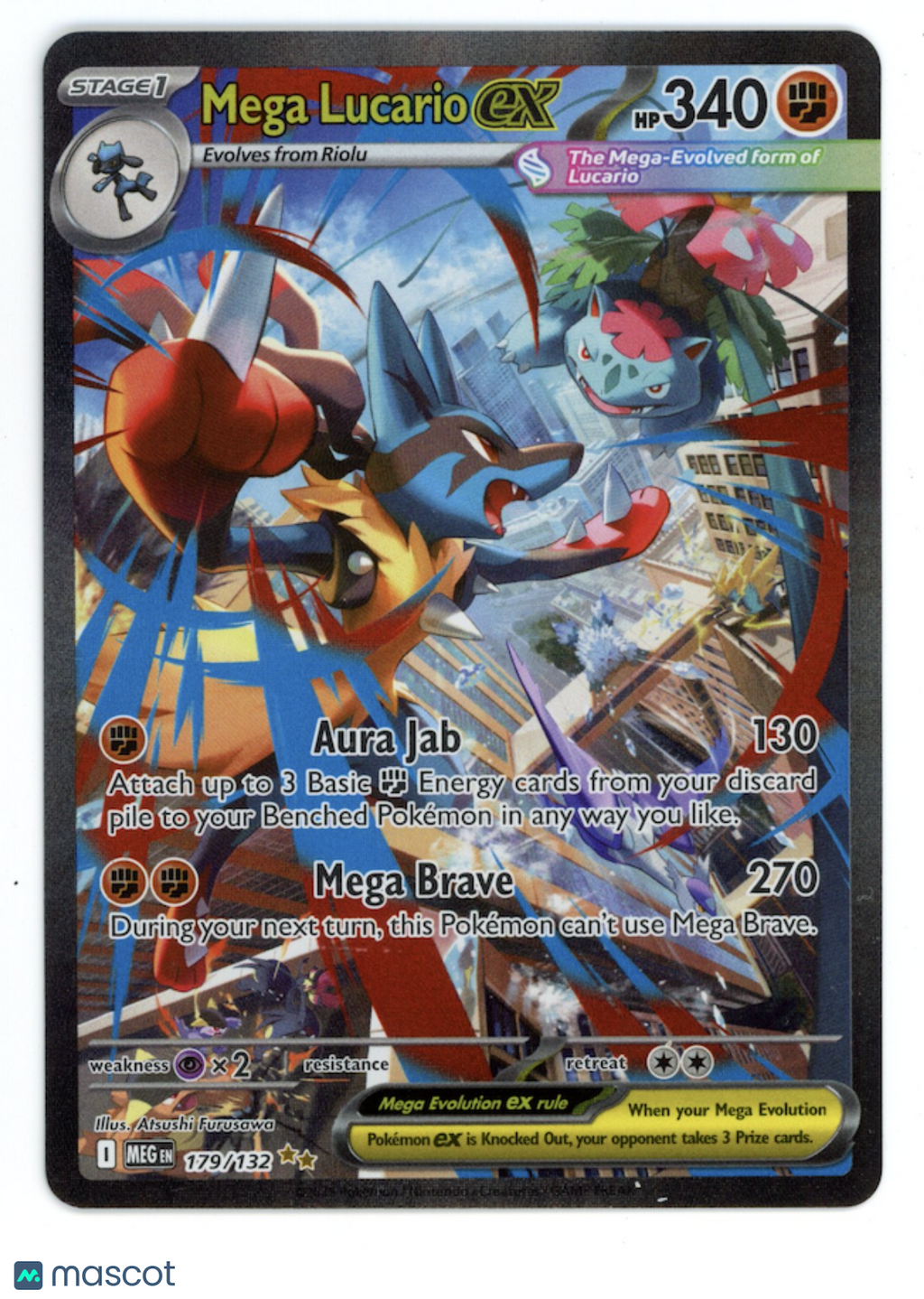 MEGA LUCARIO EX 2025 Pokemon Mega Evolution Special Illustration Rare #179/132