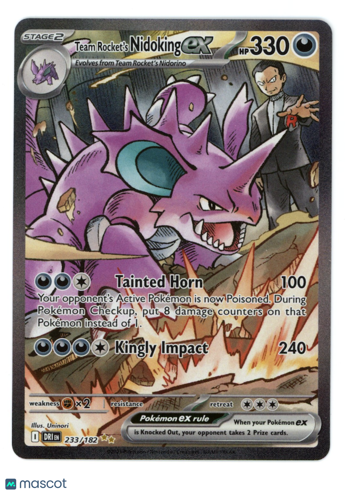 TEAM ROCKET'S NIDOKING EX Pokemon Destined Rivals Special Illustration Rare #233