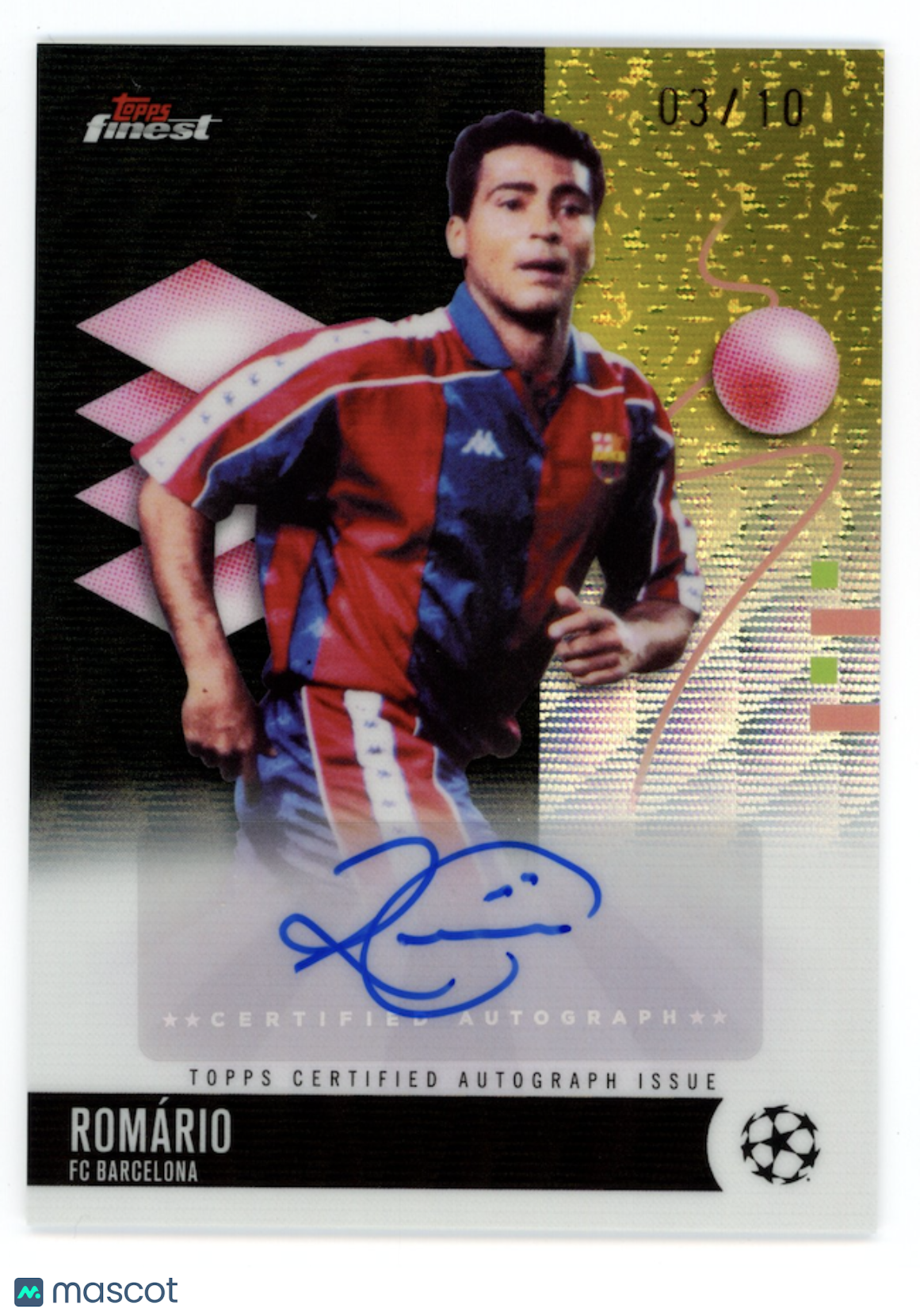 ROMARIO 2025-26 Topps Finest UEFA Club Auto Black Refractor /10 #BA-RM
