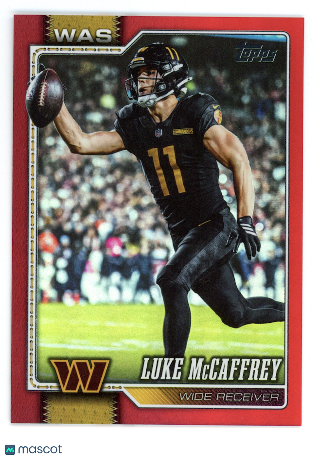 LUKE MCCAFFREY 2026 Topps Flagship Red Rainbow Foil /5 #198 Commanders