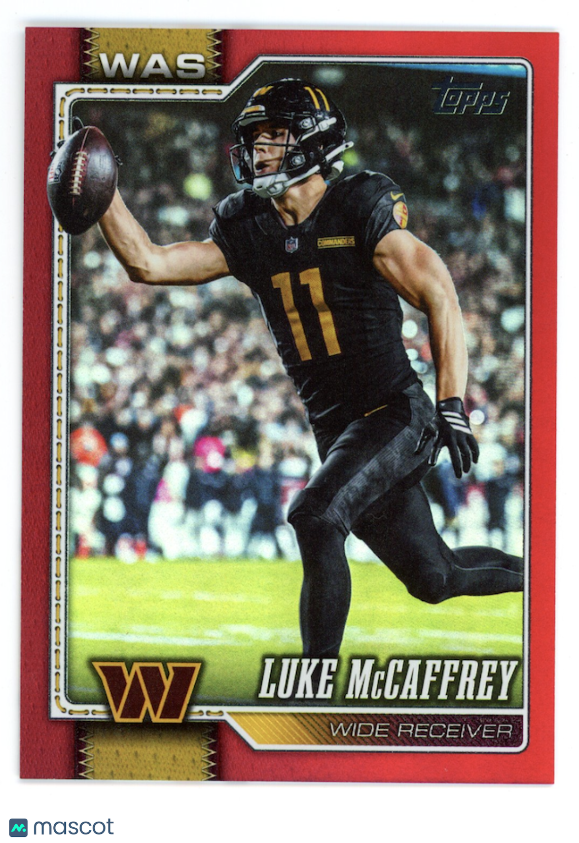 LUKE MCCAFFREY 2026 Topps Flagship Red Rainbow Foil /5 #198 Commanders