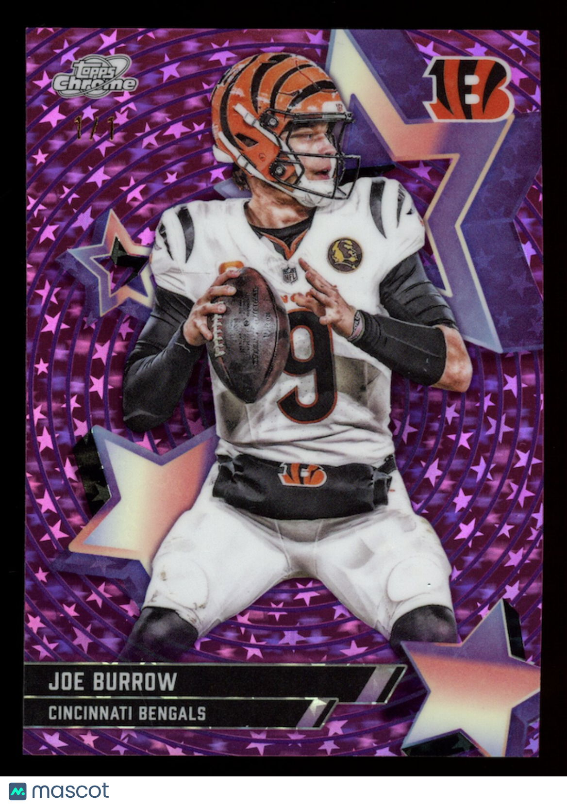 JOE BURROW 2025 Topps Chrome StarFractor Pink StarFractor 1/1 #SF-12 Bengals