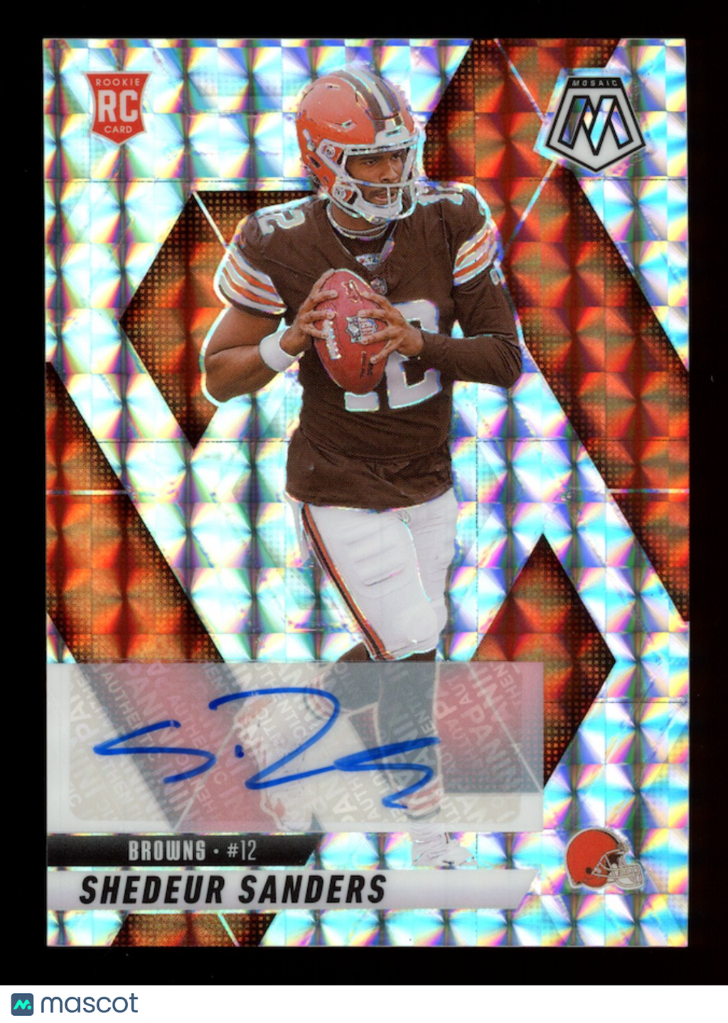 SHEDEUR SANDERS 2025 Panini Mosaic Rookie Auto Silver Prizm #302 Browns