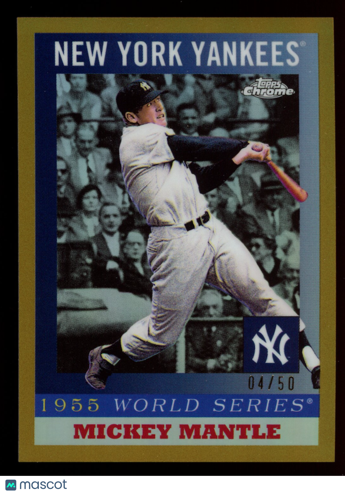 MICKEY MANTLE 2025 Topps Chrome Platinum 55 Series Gold Refractor /50 #55WS-10