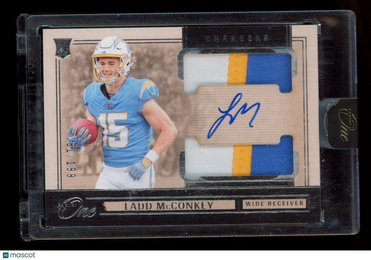 LADD MCCONKEY 2024 Panini One Rookie Dual Patch Auto /199 #39 Chargers