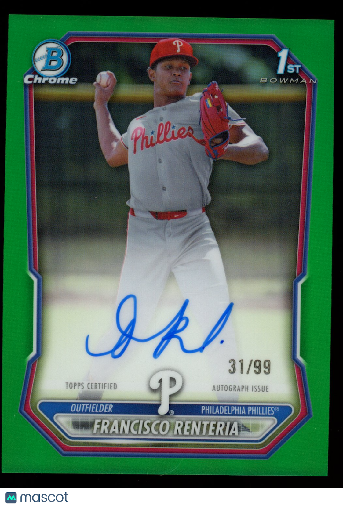FRANCISCO RENTERIA 2026 Bowman Chrome 1st Prospect Auto Green /99 #CPA-FR