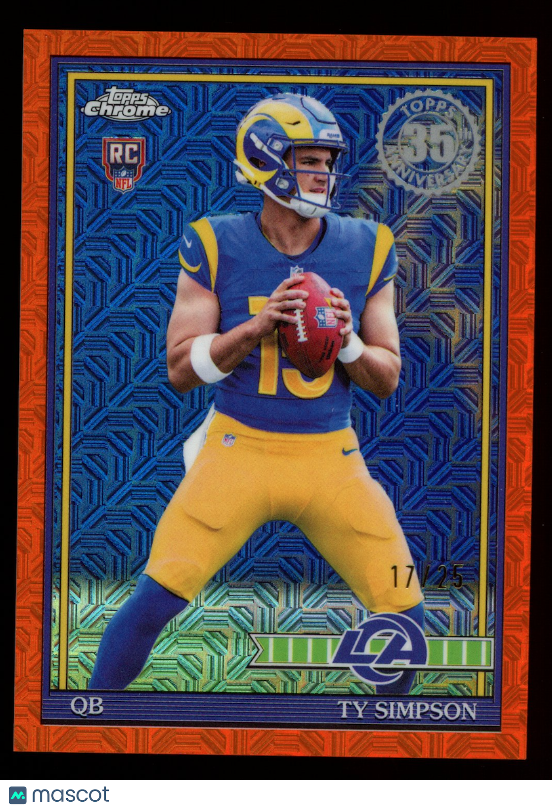 TY SIMPSON 2026 Topps Chrome Rookie 1991 Orange Mojo Refractor /25 #91TRC-2