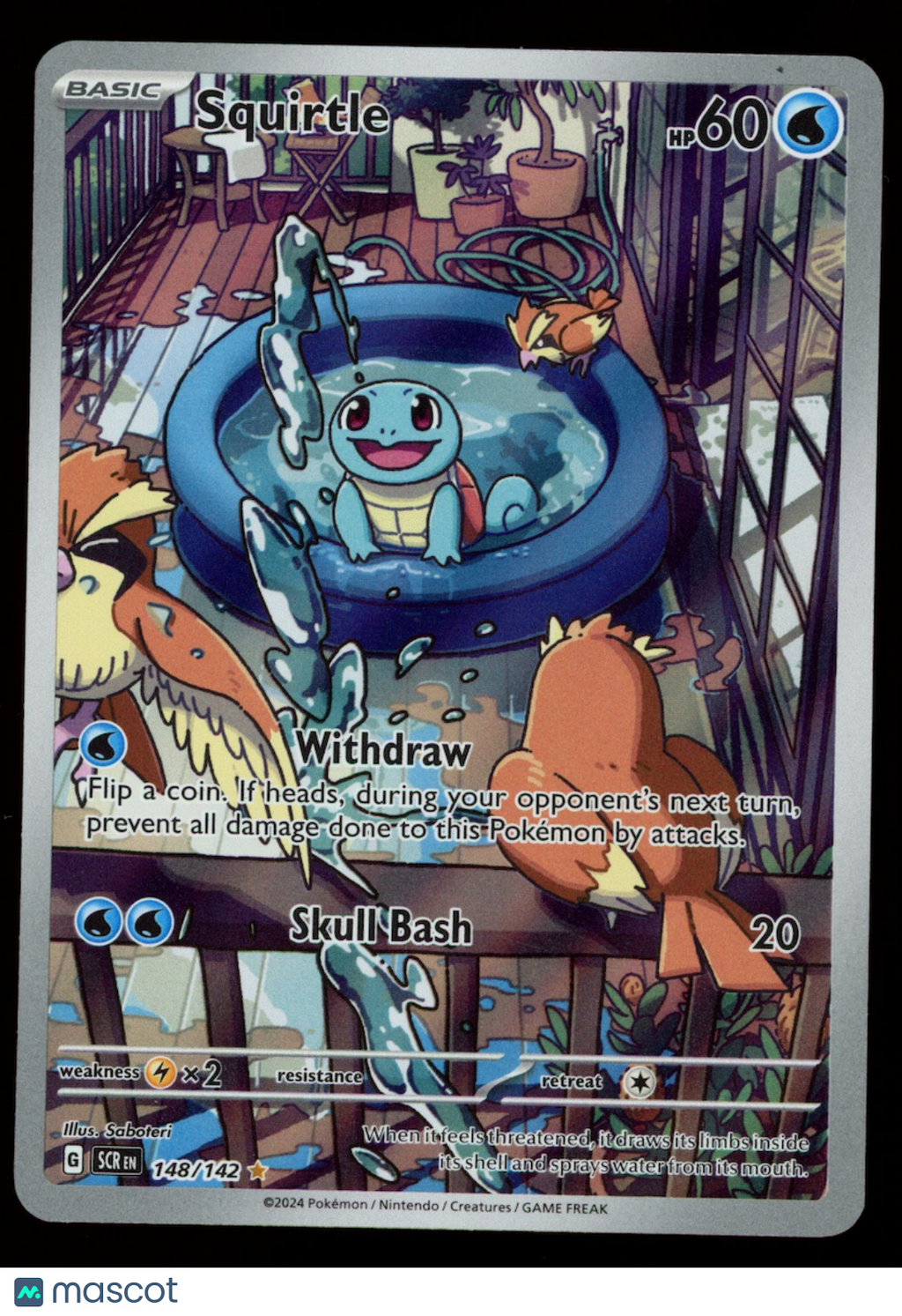 SQUIRTLE 2024 Pokemon Scarlet & Violet Stellar Crown #148/142 Illustration Rare
