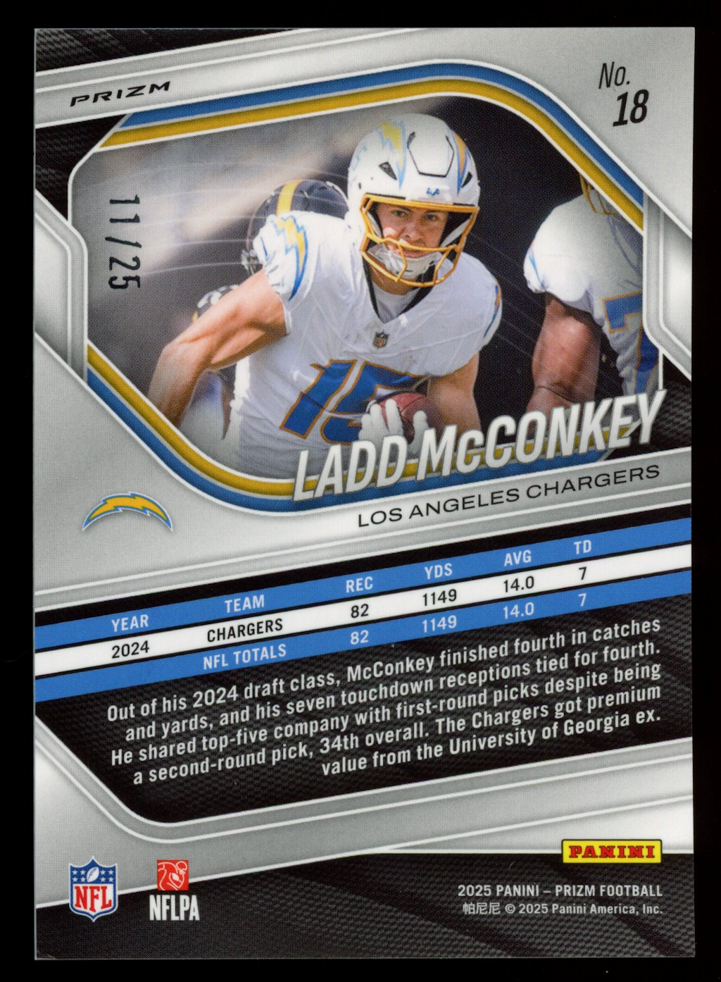 LADD MCCONKEY 2025 Panini Prizm Navy Camo /25 #18 Chargers
