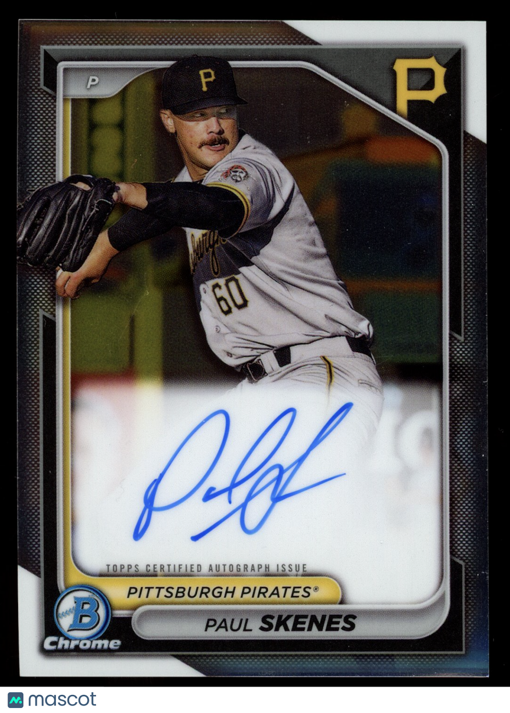 PAUL SKENES 2024 Bowman Chrome Prospect Auto #CPA-PS Pirates