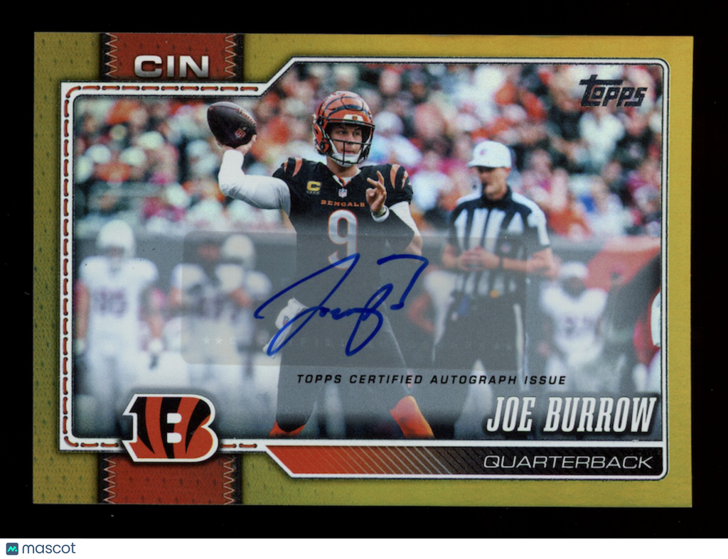 JOE BURROW 2026 Topps Flagship Gold Rainbow Foil Auto /50 #40 Bengals