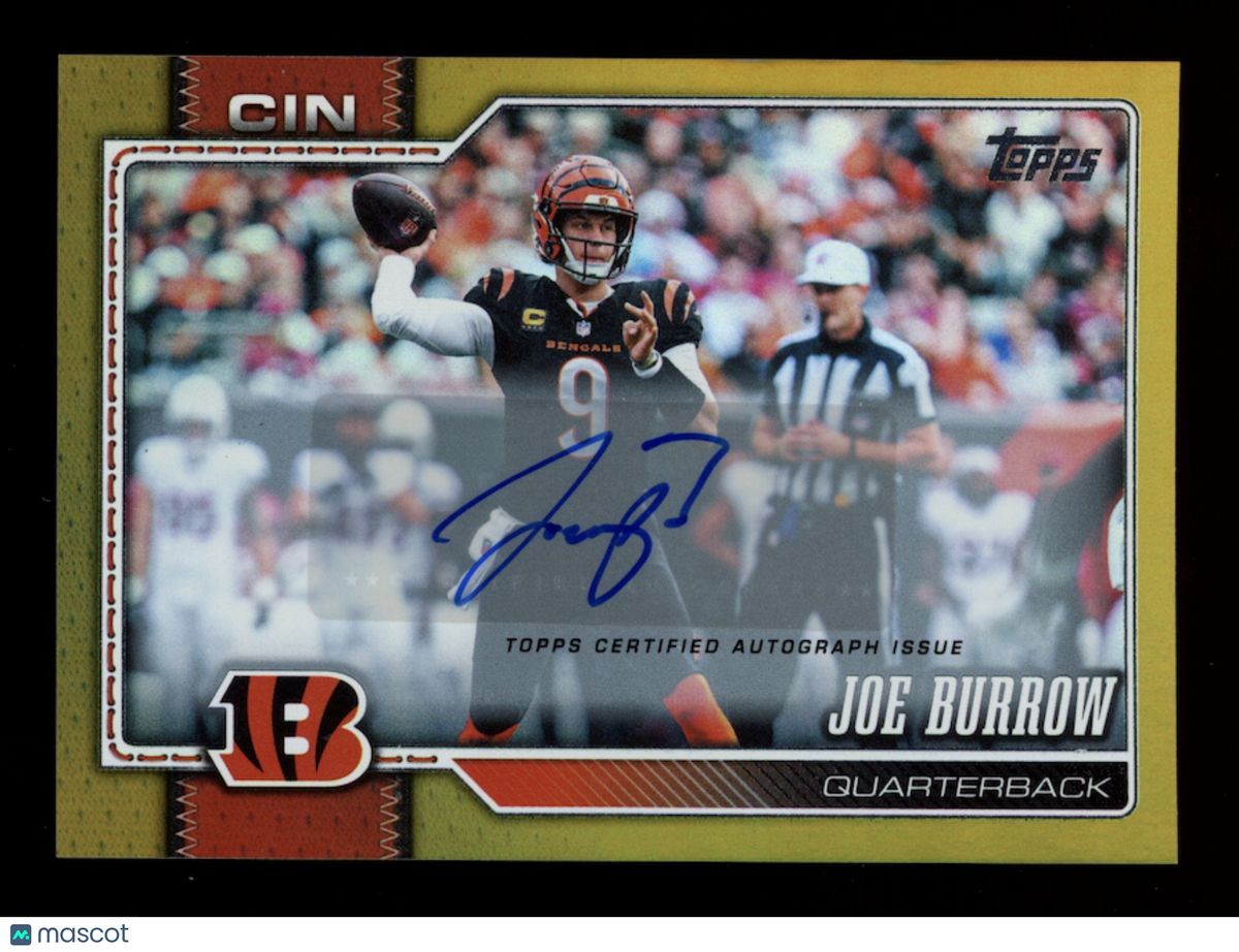 JOE BURROW 2026 Topps Flagship Gold Rainbow Foil Auto /50 #40 Bengals