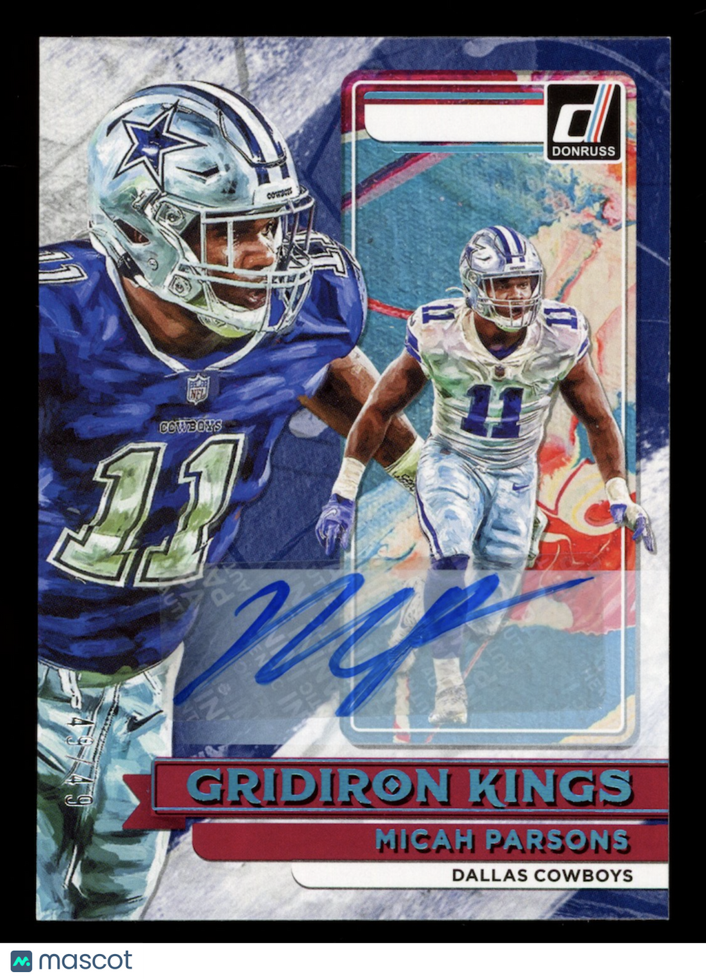MICAH PARSONS 2022 Panini Donruss Gridiron Kings Auto /49 #GK15 Cowboys