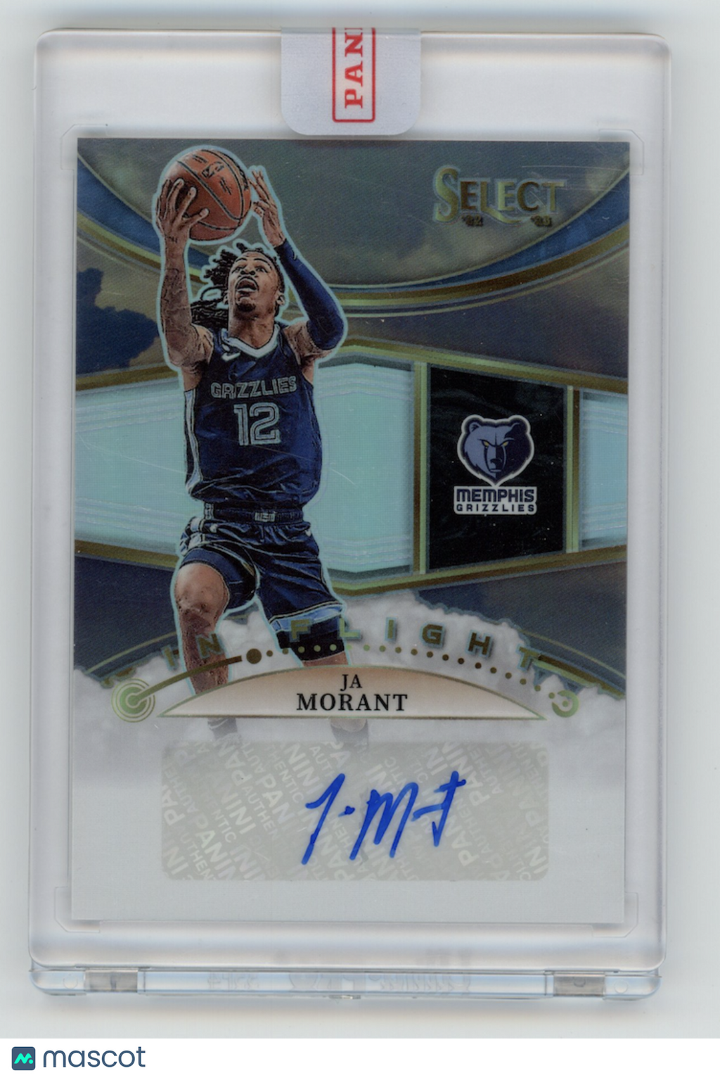JA MORANT 2022-23 Panini Select In Flight Signatures Auto Prizm /99 #IFS-JAM