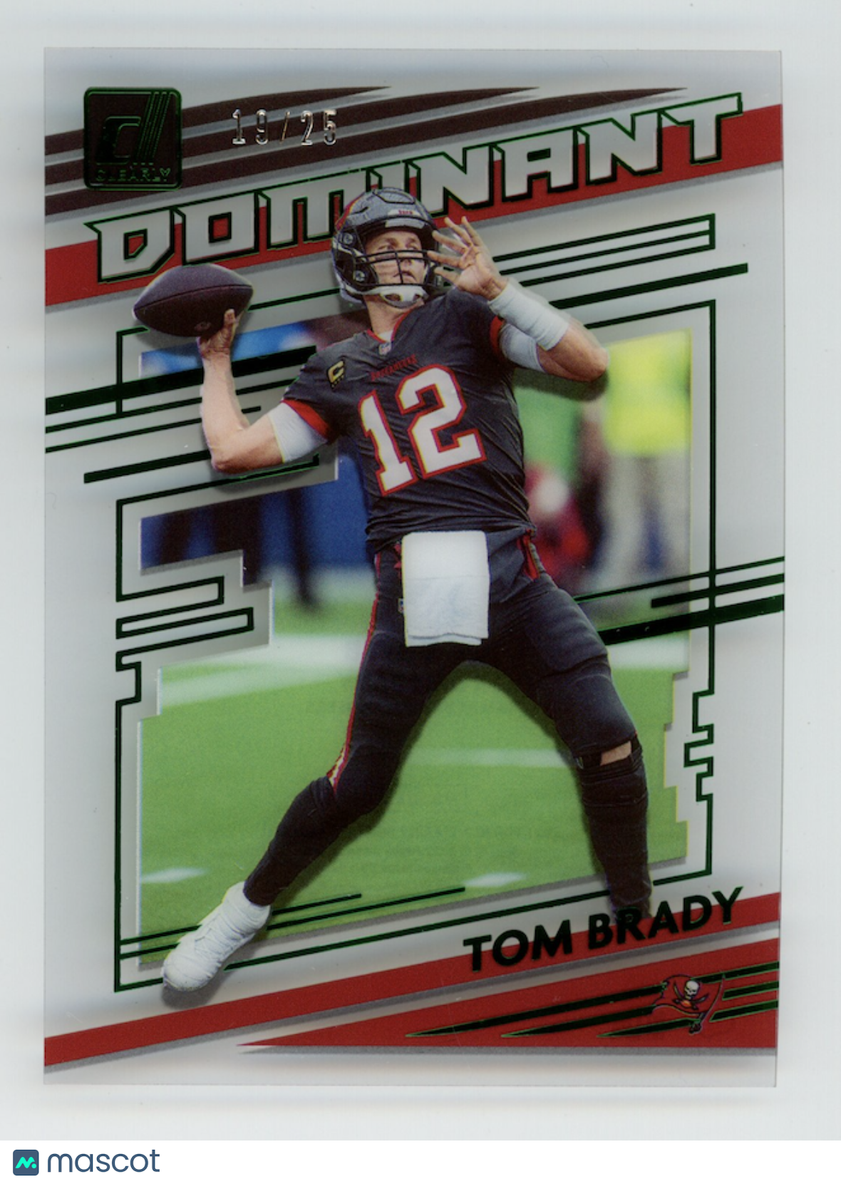 TOM BRADY 2021 Panini Clearly Donruss Dominant Green /25 #CD-TB Buccaneers