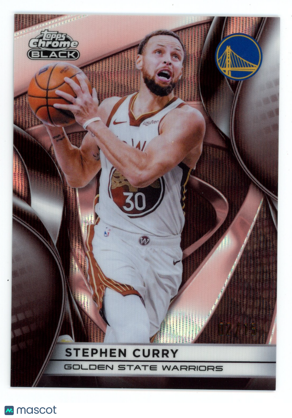 STEPHEN CURRY 2025-26 Topps Chrome Black Rose Gold Wave Refractor /15 #16