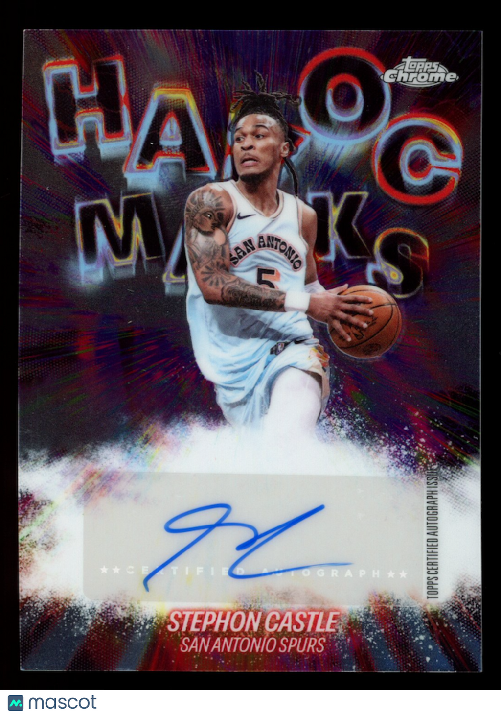 STEPHON CASTLE 2025-26 Topps Chrome Update Havoc Marks Auto #HM-SC Spurs