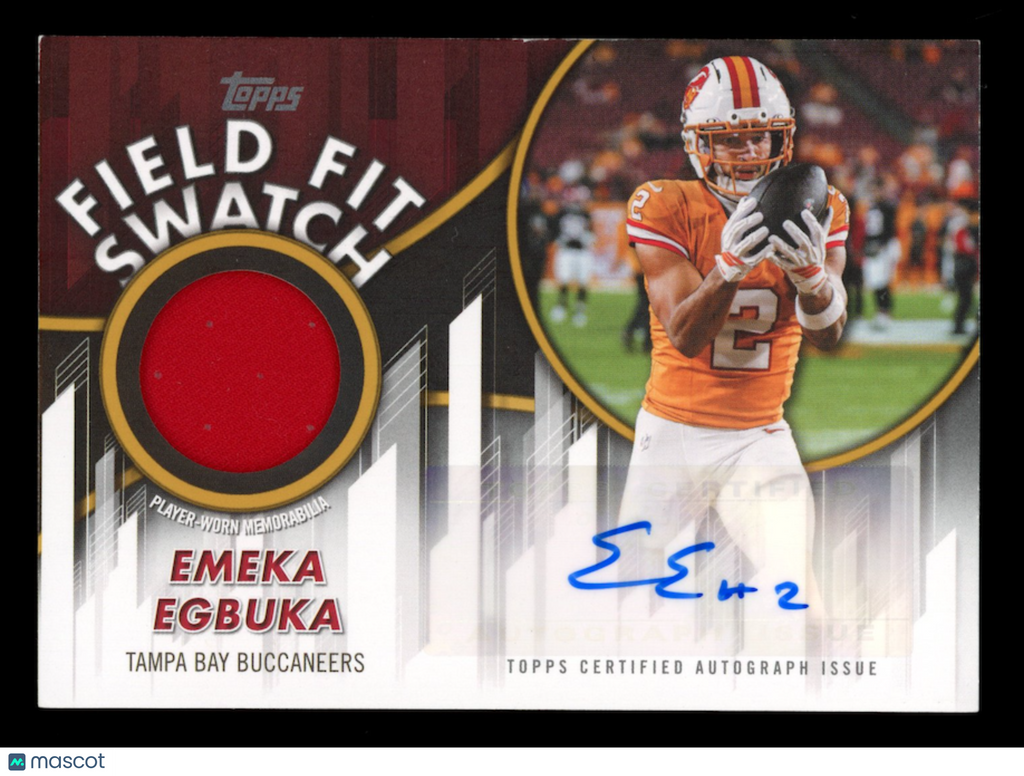 EMEKA EGBULA 2026 Topps Flagship Field Fit Swatch Patch Auto Gold /50 #FFSCAR-EE
