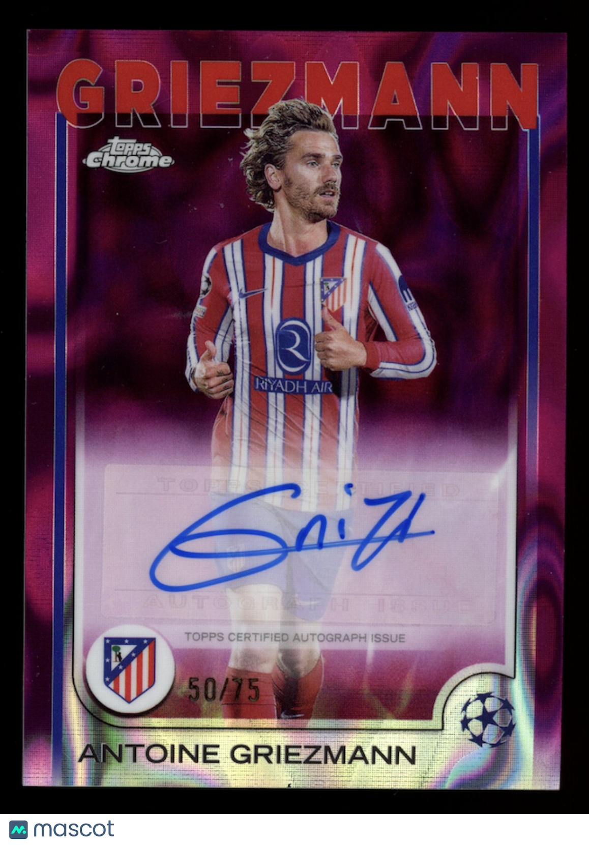 ANTOINE GRIEZMANN 2024-25 Topps Chrome UEFA Club Auto Magenta Lava /75 #CA-AG