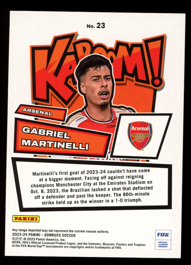 GABRIEL MARTINELLI 2023-24 Panini Donruss Soccer Kaboom Case Hit SSP #23 Arsenal