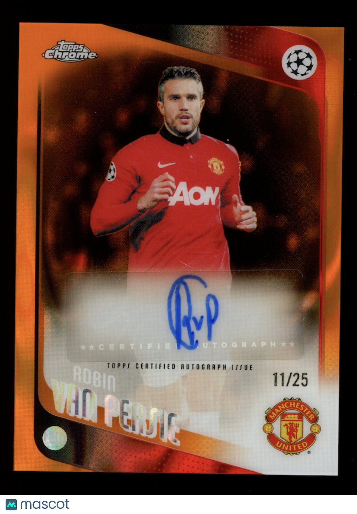 ROBIN VAN PERSIE 2025-26 Topps Chrome UEFA Club Auto Orange Lava Refractor /25