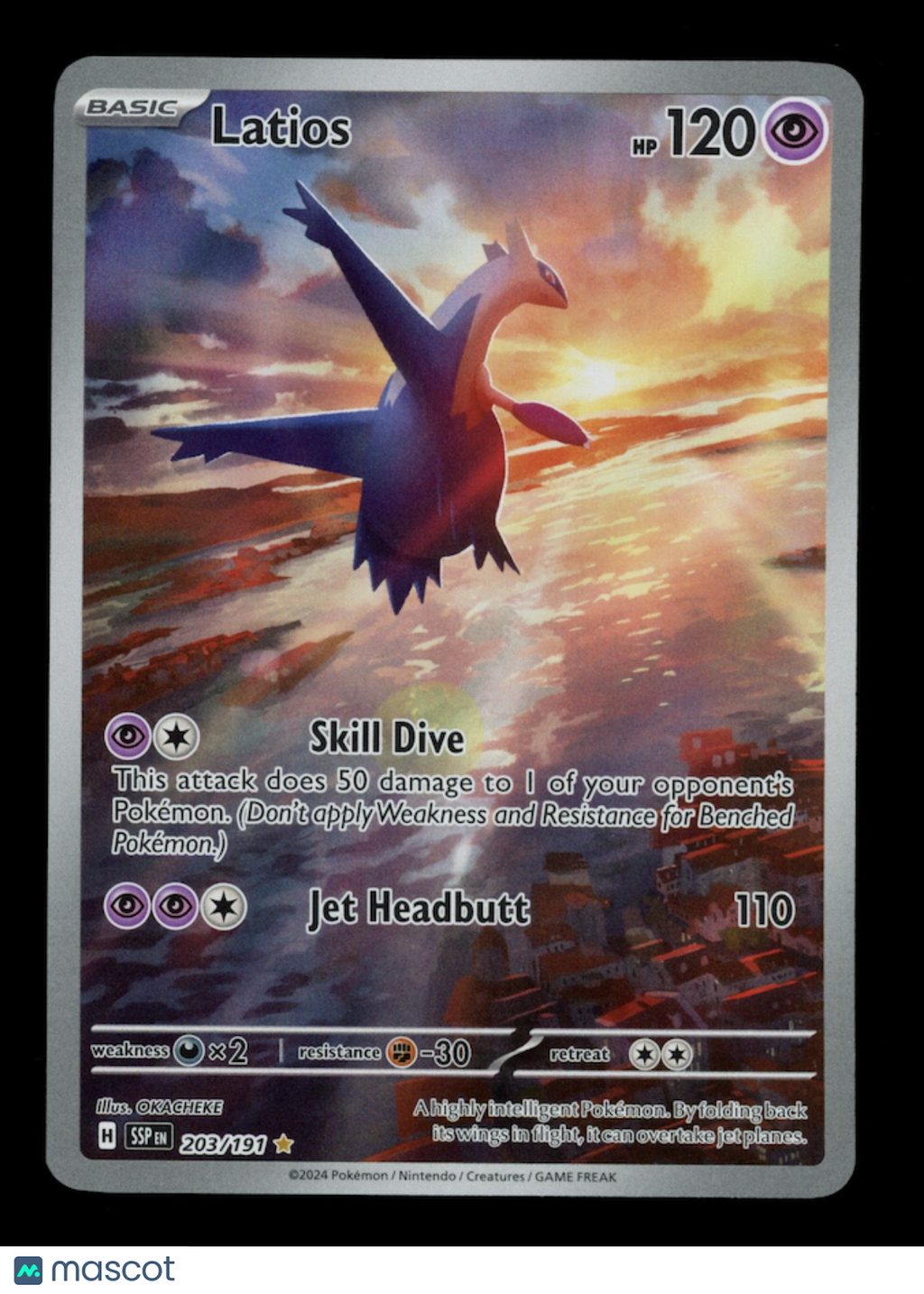 LATIOS 2024 Pokemon Scarlet Violet Surging Sparks Illustration Rare #203/191