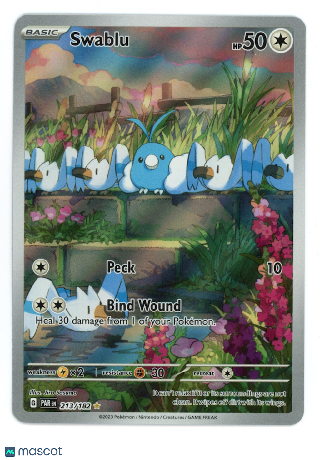 SWABLU 2023 Pokemon Scarlet Violet Paradox Rift Illustration Rare #213/182