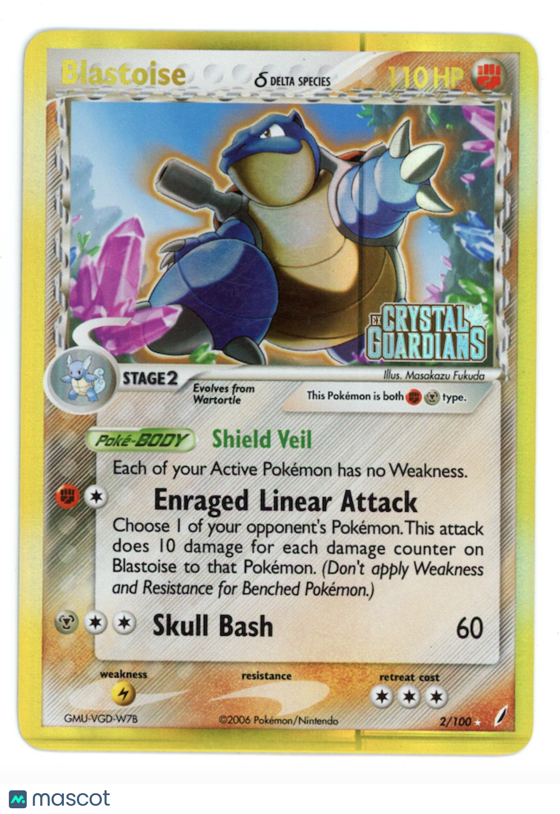 BLASTOISE 2009 Pokemon EX Crystal Guardians Delta Species Reverse Holo Rare #2