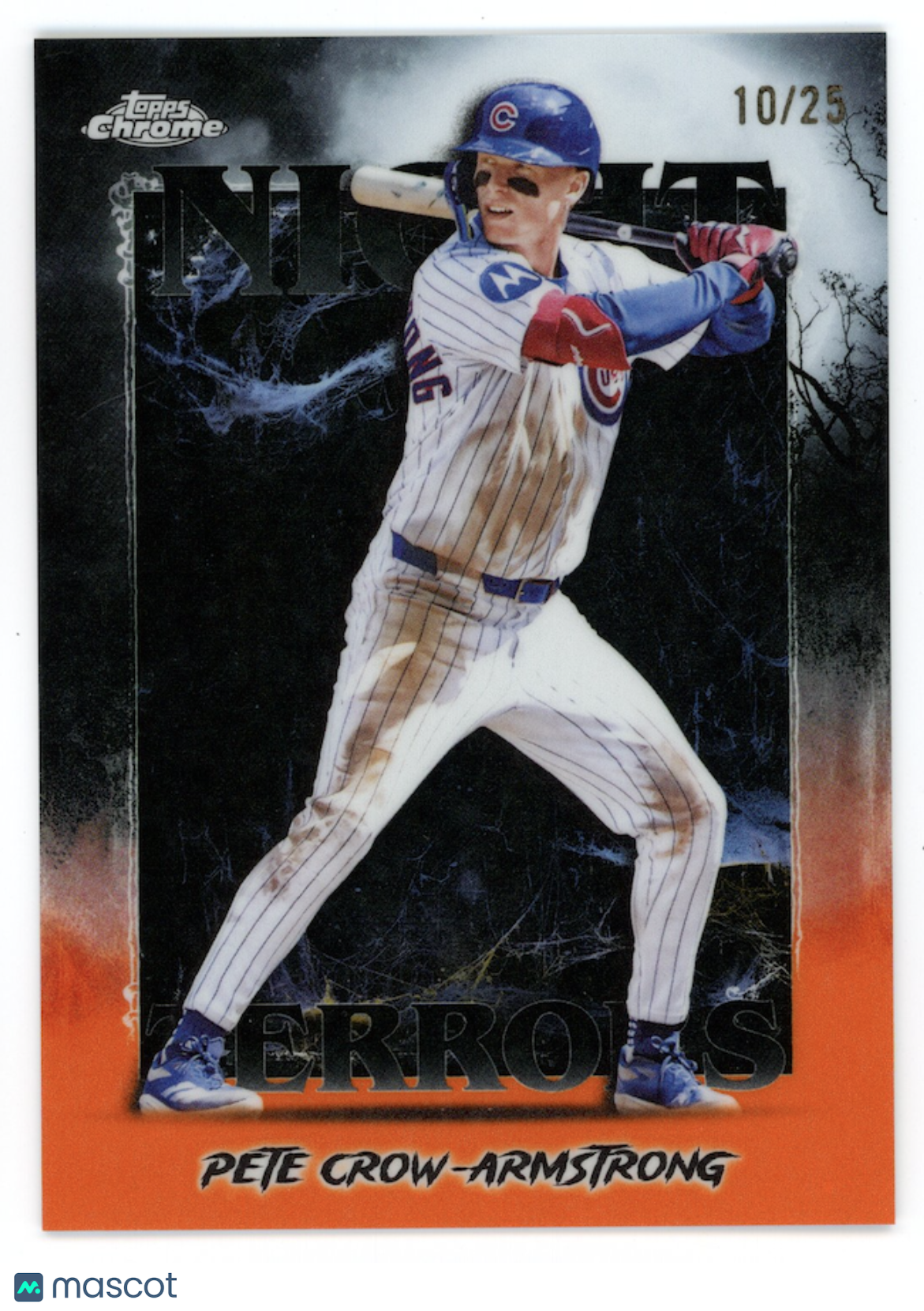 PETE CROW-ARMSTRONG 2025 Topps Chrome Night Terrors Orange Refractor /25 #NT-23