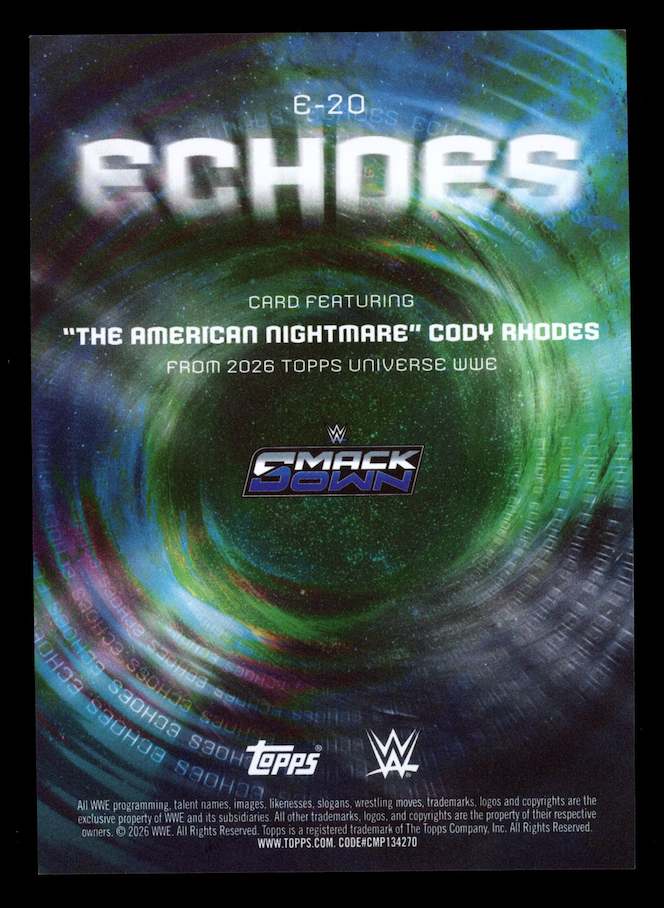 CODY RHODES 2026 Topps Universe WWE Echoes Case Hit SSP #E-20