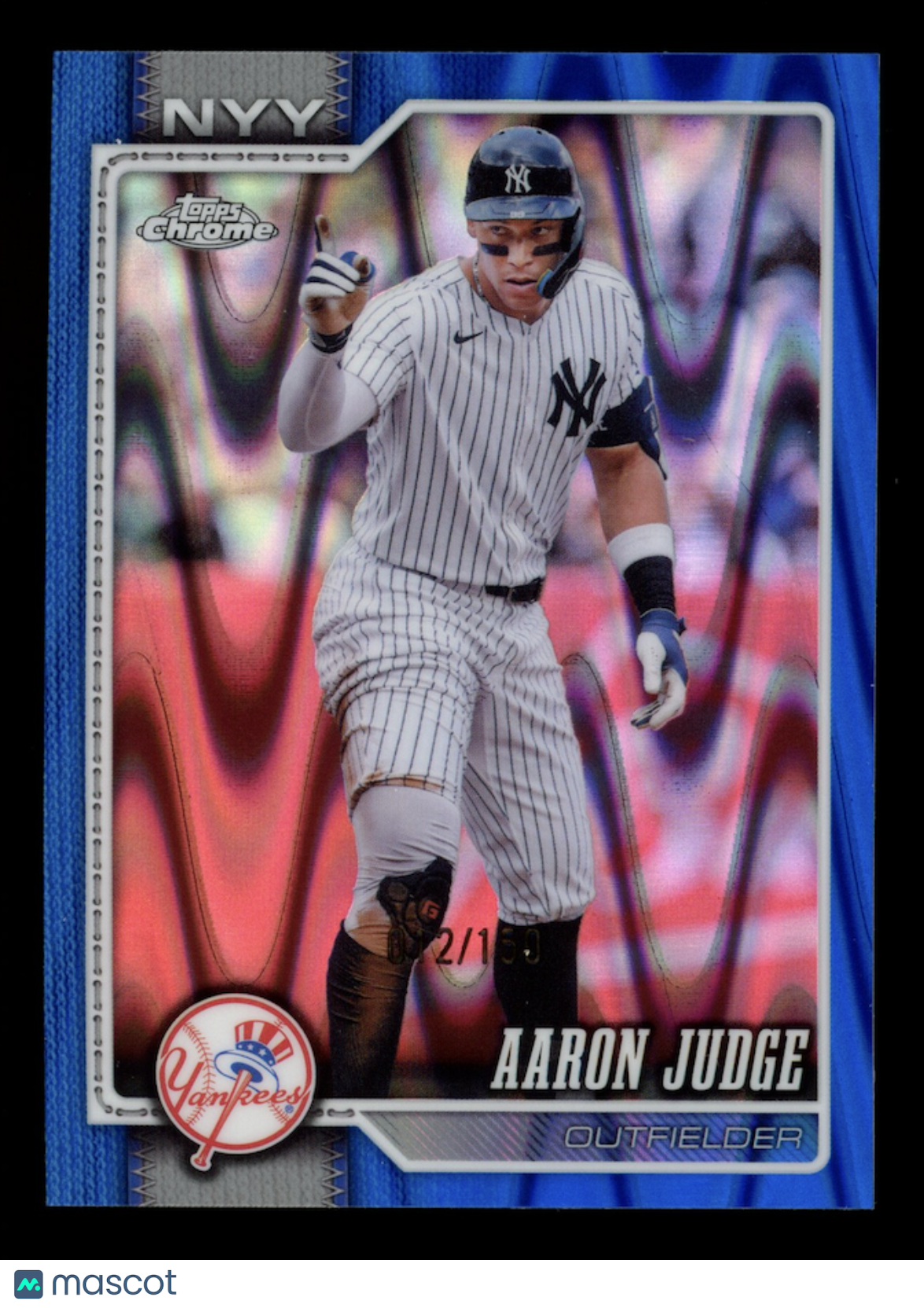 AARON JUDGE 2026 Topps Chrome Blue Ray Wave Refractor /150 #100 Yankees