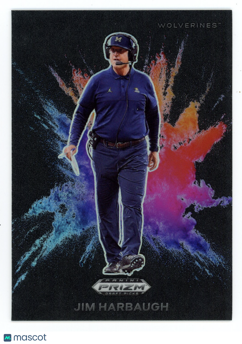 JIM HARBAUGH 2024 Prizm Draft Picks Color Blast Black Case Hit SSP Wolverines