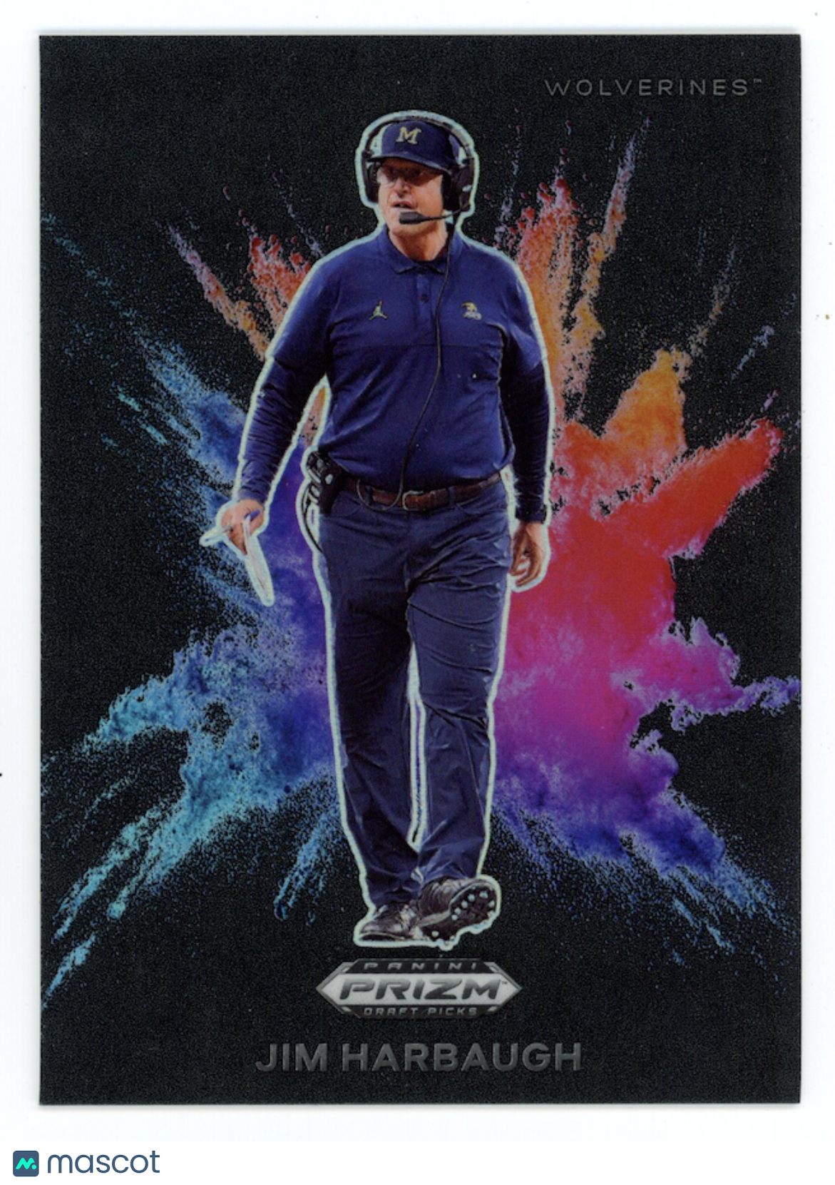 JIM HARBAUGH 2024 Prizm Draft Picks Color Blast Black Case Hit SSP Wolverines
