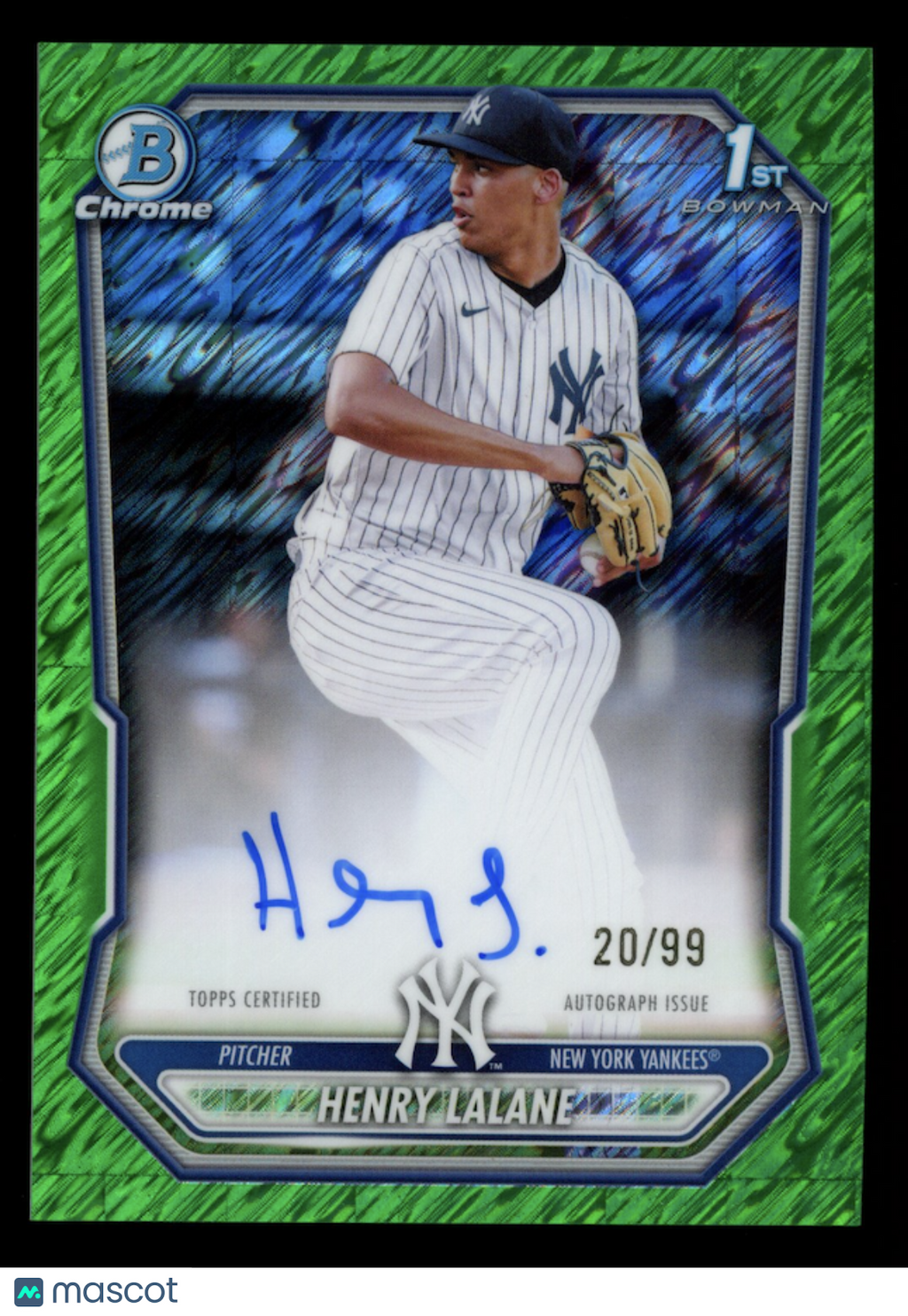 HENRY LALANE 2026 Bowman Chrome 1st Prospect Auto Green Shimmer Refractor /99