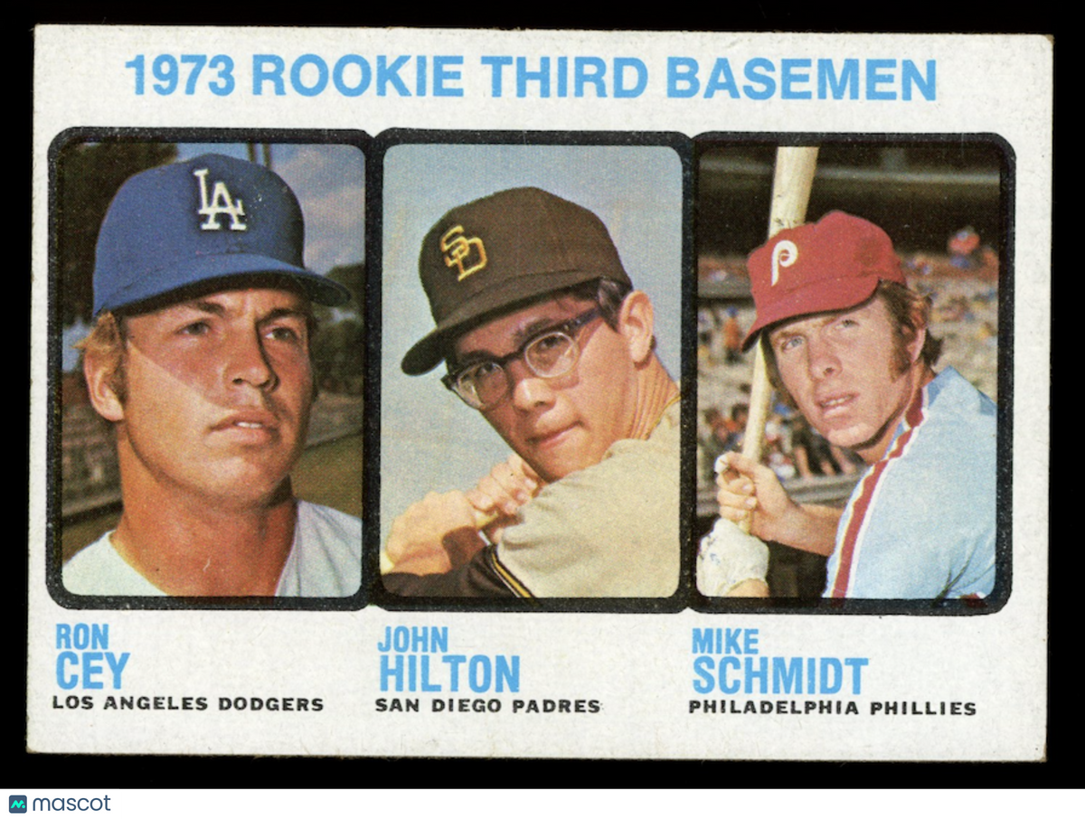 MIKE SCHMIDT HILTON CEY 1973 Topps Rookie Third Basemen #615 Phillies