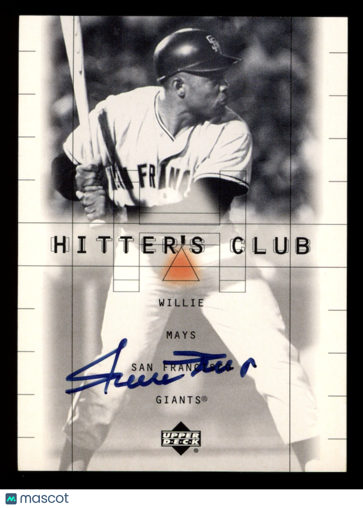 WILLIE MAYS 2000 Upper Deck Hitter's Club On Card Auto #WM Giants