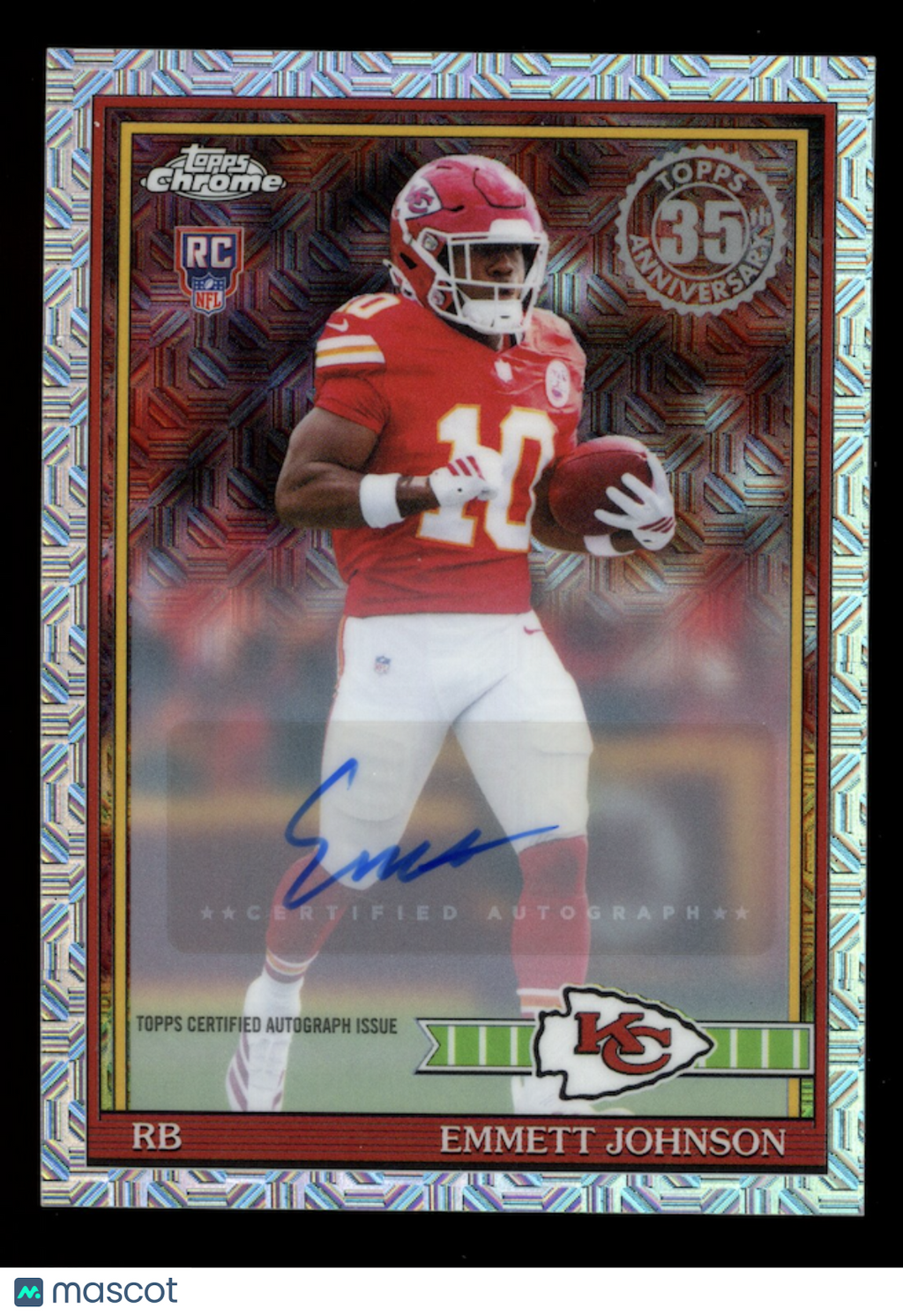 EMMETT JOHNSON 2026 Topps Flagship Rookie 1991 Silver Mojo Auto #91TRC-13 Chiefs