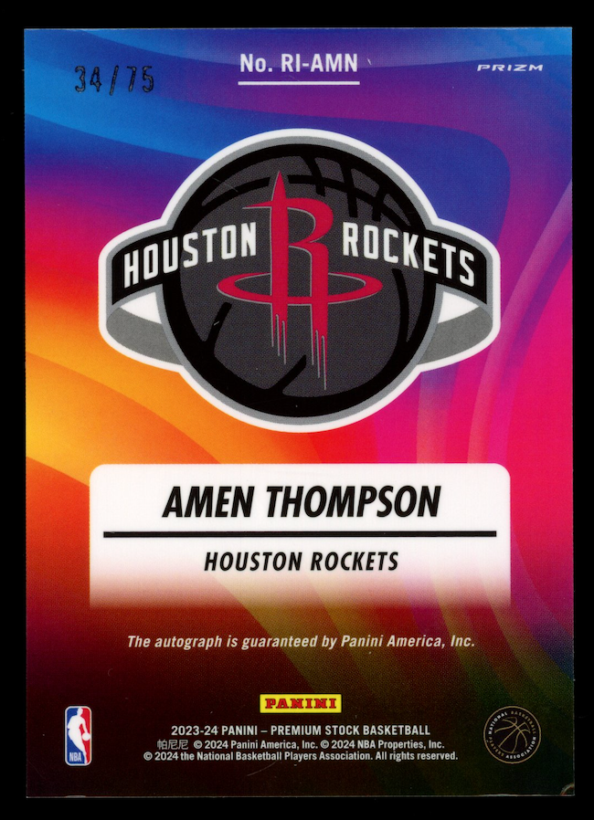 AMEN THOMPSON 2023-24 Hoops Premium Stock Rookie Ink Auto Scope /75 #RI-AMN