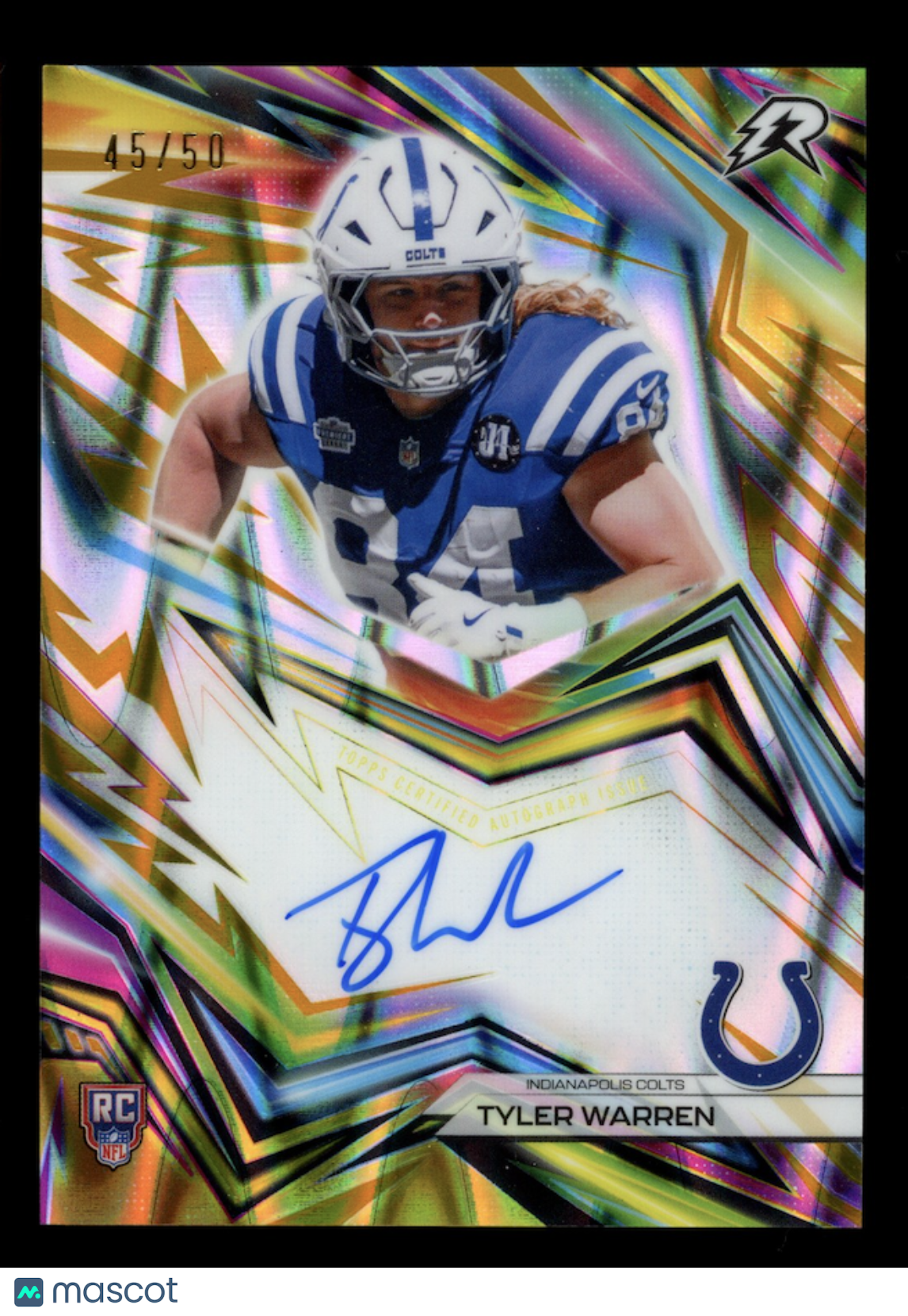 TYLER WARREN 2025 Topps Resurgence Rookie Neon Initiates Auto Gold /50 #NI-TW