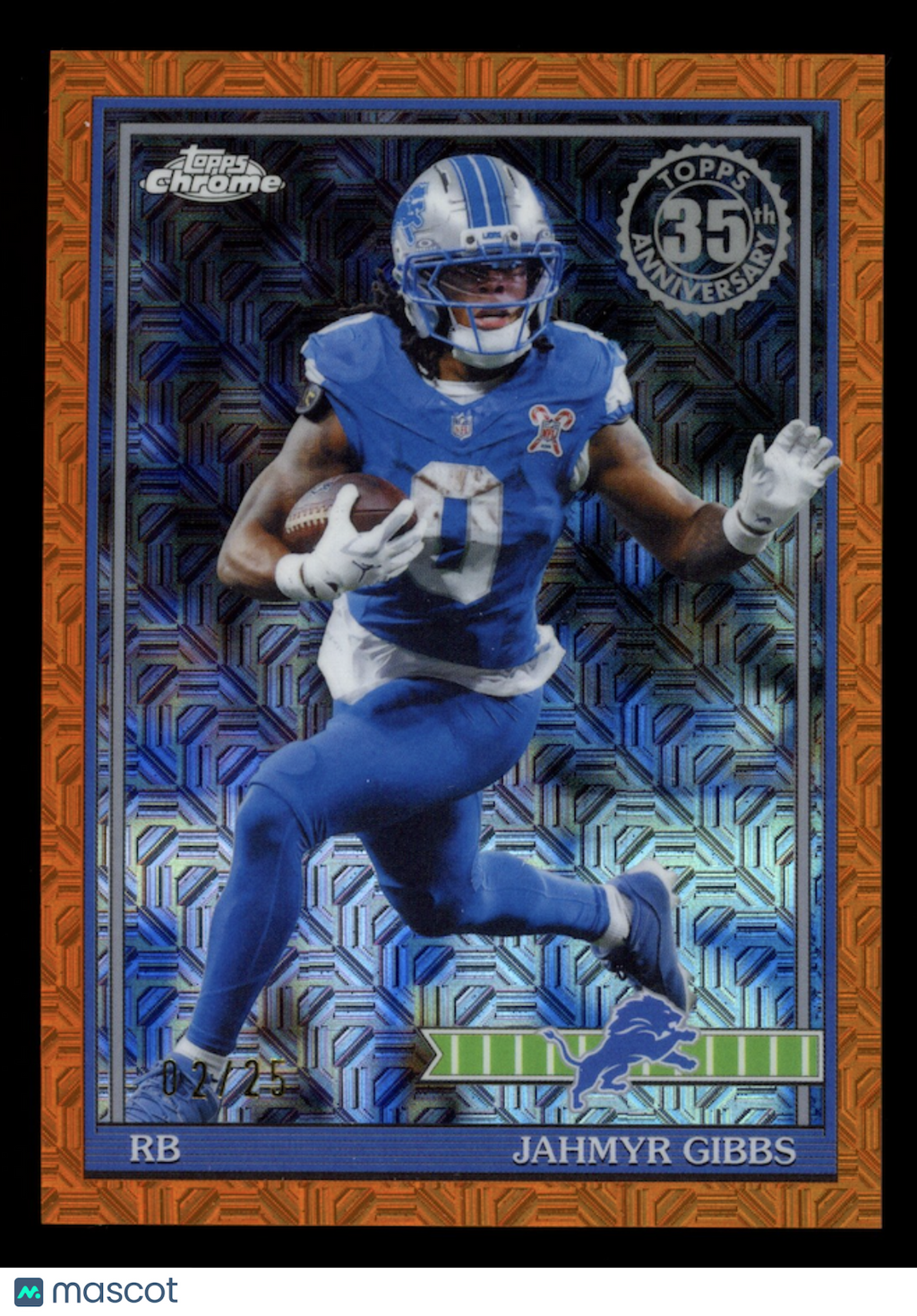 JAHMYR GIBBS 2026 Topps Flagship 1991 Orange Mojo Refractor /25 #91TC-39 Lions
