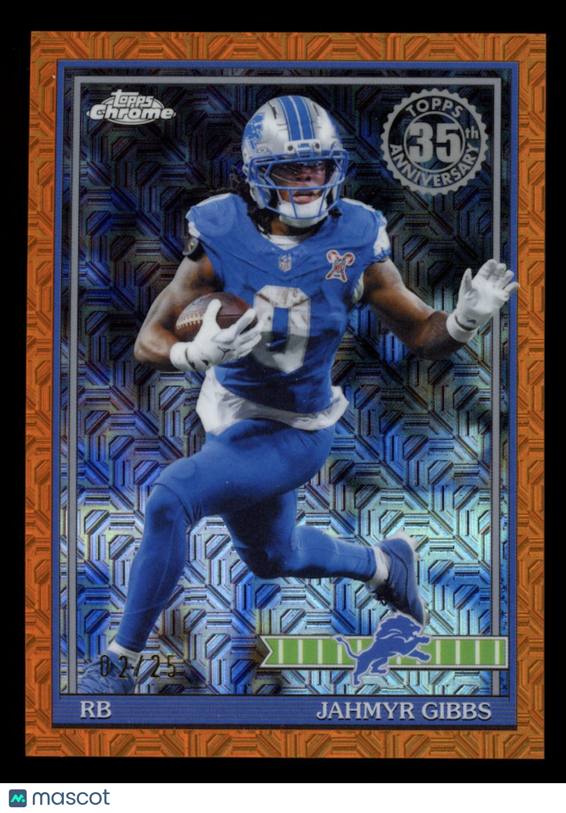 JAHMYR GIBBS 2026 Topps Flagship 1991 Orange Mojo Refractor /25 #91TC-39 Lions